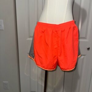 Calvin Klein Neon Pink Women's Athletic Shorts with Gray Mesh Sides